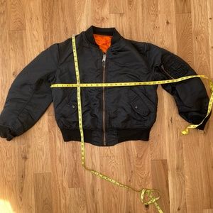 Vintage Reversible Black and Orange Nylon Bomber Jacket Size L/XL